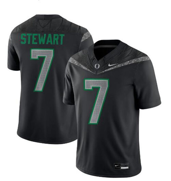 Mens Oregon Ducks #7 Evan Stewart F.U.S.E. Limmited 2024 Black GENERATION O FLY ERA Football Game Jersey