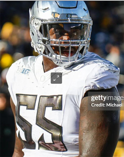 Mens Oregon Ducks #55 Marcus Harper II 2024 BIG Ten Alternate Game Football Jersey  White