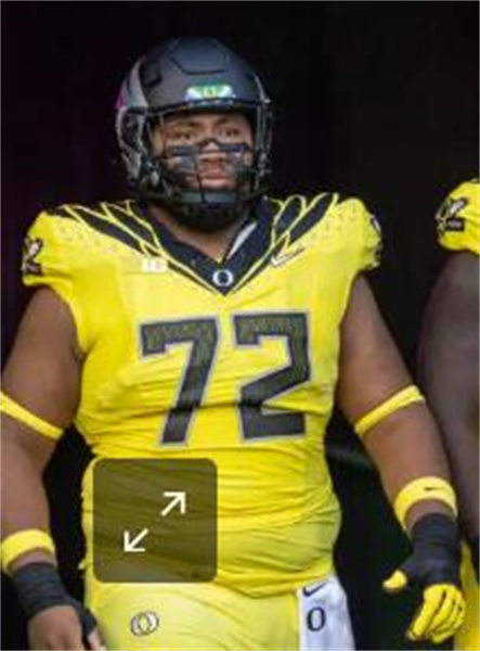 Mens Oregon Ducks #72 Iapani Laloulu 2024 BIG Ten Alternate Game Football Jersey Yellow