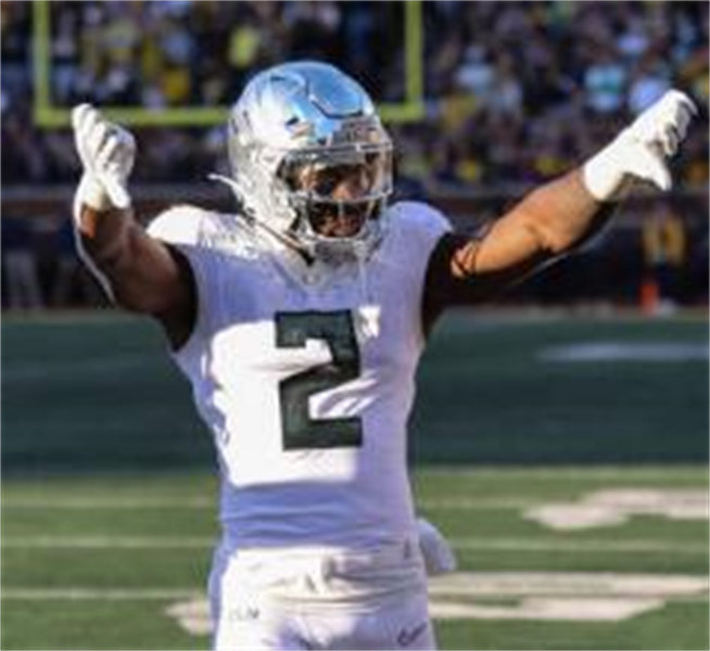 Mens Oregon Ducks #2 Kobe Savage 2024 BIG Ten Alternate Game Football Jersey White