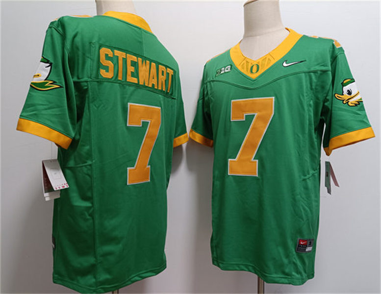 Mens Oregon Ducks #7 Evan Stewart F.U.S.E. Limmited 2024 GANG GREEN Retro Football Game Jersey