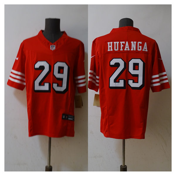 Mens San Francisco 49ers #29 Talanoa Hufanga Nike Scarlet Alternate F.U.S.E. Vapor Limited Player Jersey