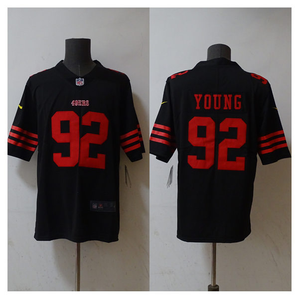 Mens San Francisco 49ers #92 Chase Young Nike Black Alternate 2023 F.U.S.E. Vapor Limited Player Jersey