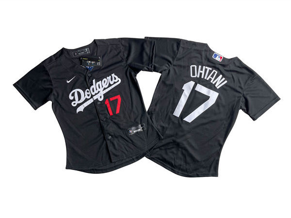 Womens Los Angeles Dodgers #17 Shohei Ohtani Black Fashion Jersey