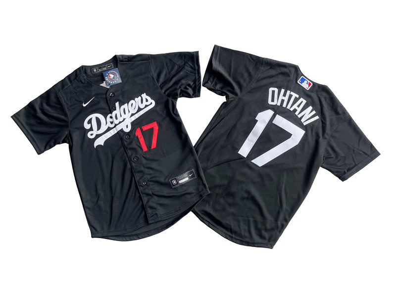 Youth Los Angeles Dodgers #17 Shohei Ohtani Black Fashion Jersey