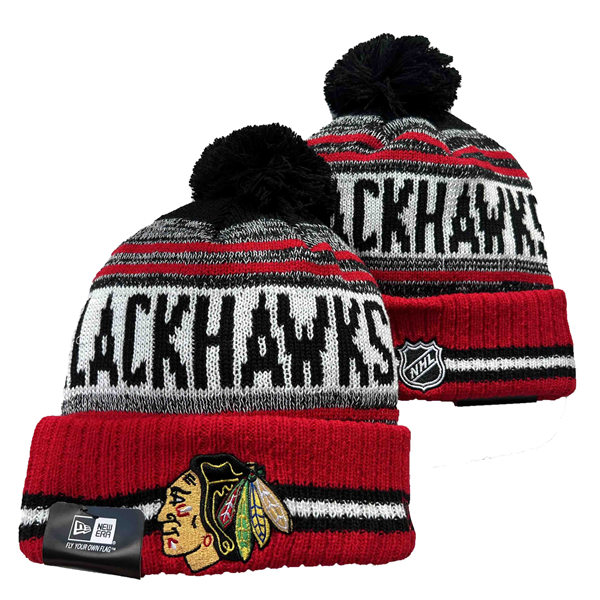Chicago Blackhawks Cuffed Pom Knit Hat 550640