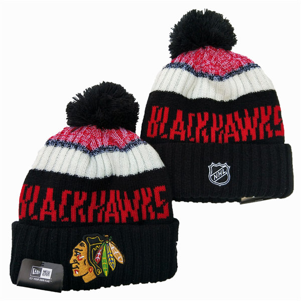 Chicago Blackhawks Cuffed Pom Knit Hat 550636