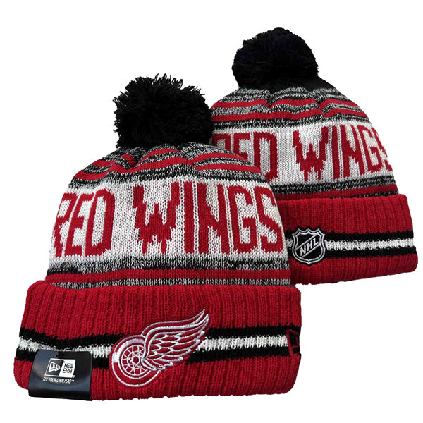Detroit Red Wings Cuffed Pom Knit Hat 550319