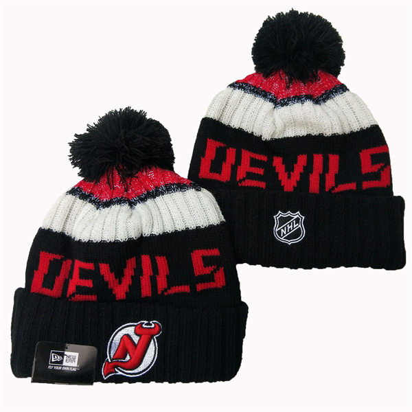 New Jersey Devils Cuffed Pom Knit Hat 550504