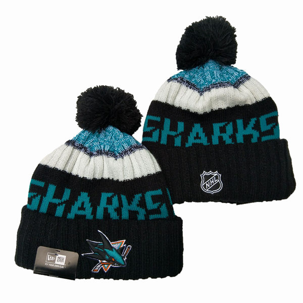 San Jose Sharks Cuffed Pom Knit Hat 550409