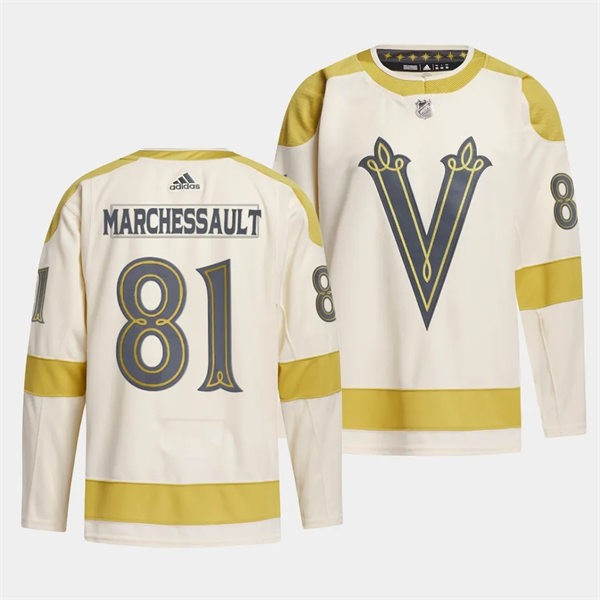 Mens Vegas Golden Knights #81 Jonathan Marchessault Cream 2024 NHL Winter Classic Primegreen Jersey