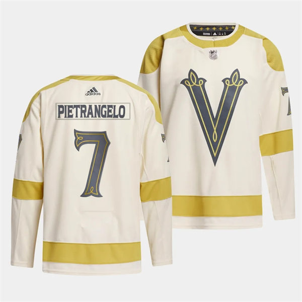 Mens Vegas Golden Knights #7 Alex Pietrangelo Cream 2024 NHL Winter Classic Primegreen Jersey