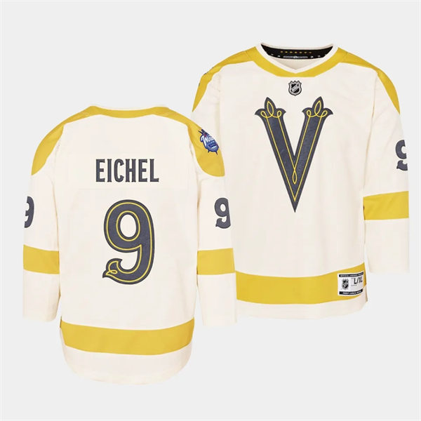 Youth Vegas Golden Knights #9 Jack Eichel Cream 2024 NHL Winter Classic Primegreen Jersey