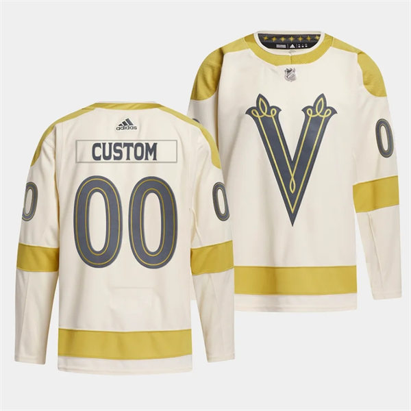 Mens Vegas Golden Knights Custom Cream 2024 NHL Winter Classic Primegreen Jersey