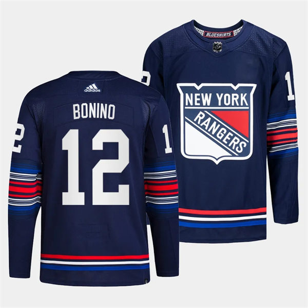 Mens New York Rangers #12 Nick Bonino 2023-24 Navy Alternate Premier Jersey