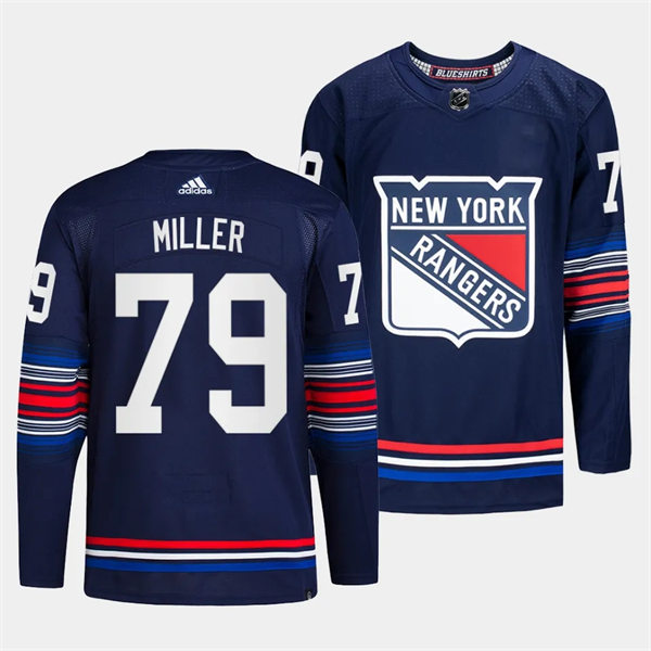 Mens New York Rangers #79 K'Andre Miller 2023-24 Navy Alternate Premier Jersey