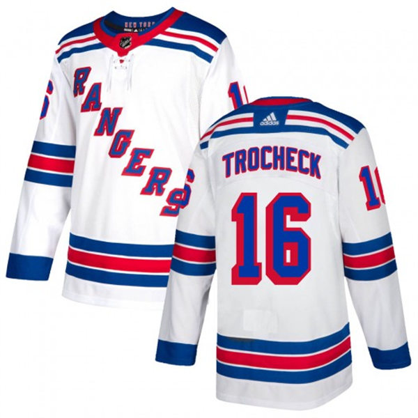 Mens New York Rangers #16 Vincent Trocheck Adidas White Away Jersey