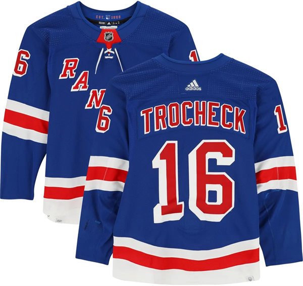 Mens New York Rangers #16 Vincent Trocheck Adidas Home Royal Blue Jersey
