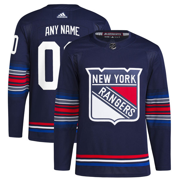 Mens New York Rangers Custom 2023-24 Navy Alternate Premier Jersey