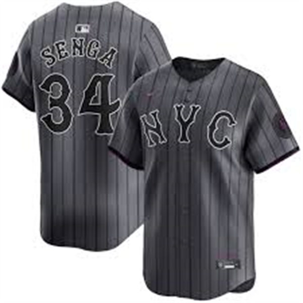 Mens New York Mets #34 Kodai Senga Nike Graphite 2024 City Connect Limited Jersey
