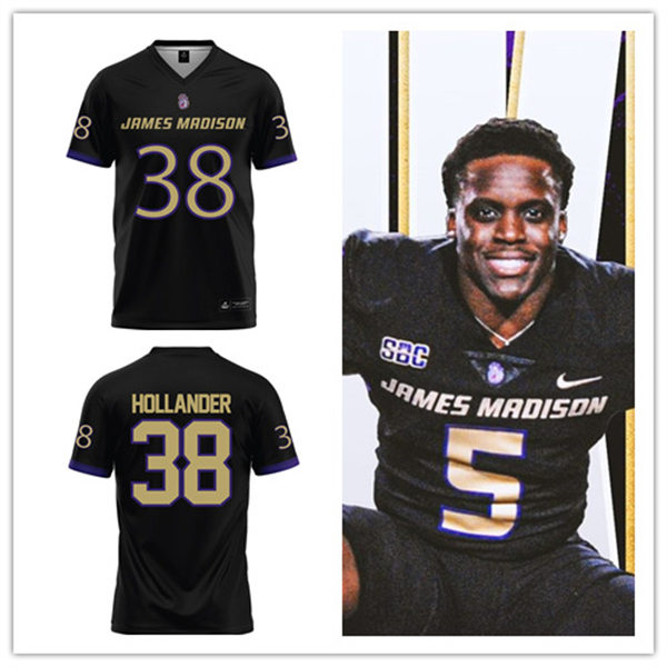 Mens Youth James Madison Dukes Custom 2024 Football Game Jersey Black