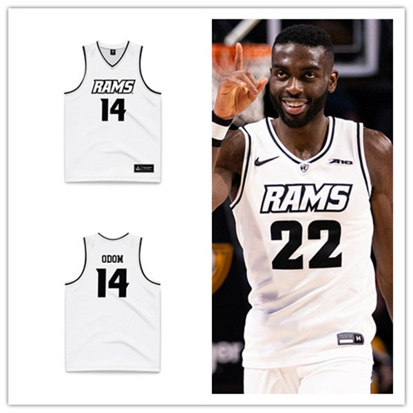 Mens Youth VCU Rams Custom White Rams College Basketball Game Jersey 