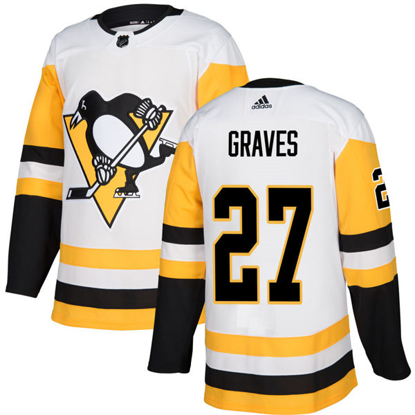 Mens Pittsburgh Penguins #27 Ryan Graves adidas Away White Player Jersey