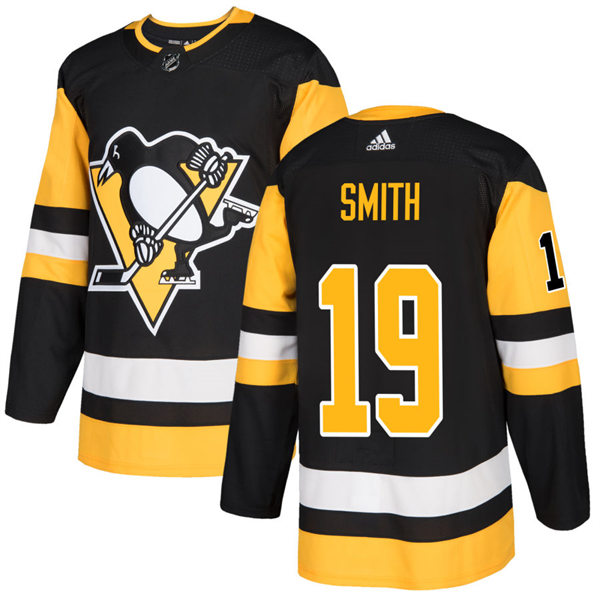 Mens Pittsburgh Penguins #19 Reilly Smith adidas Home Black Player Jersey