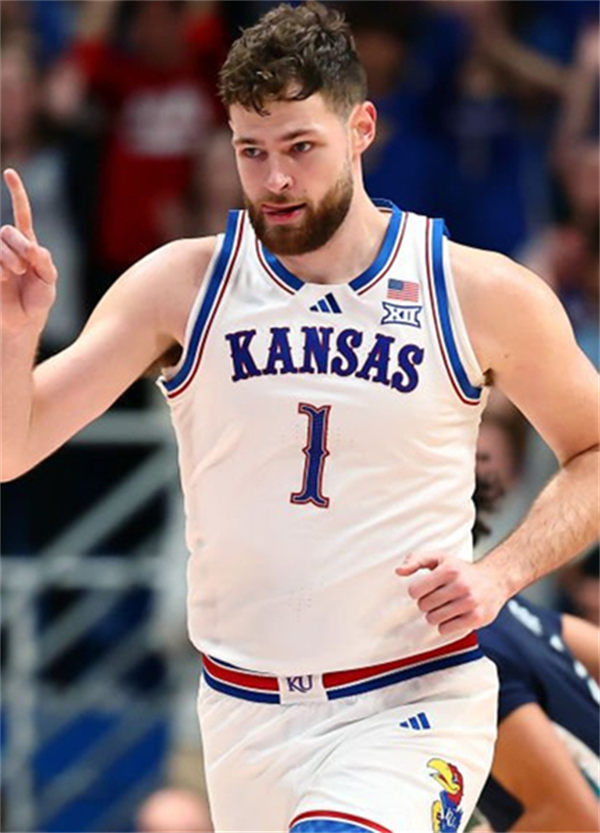 Mens Youth Kansas Jayhawks #1 Hunter Dickinson 2024 White Basketball Player Jersey