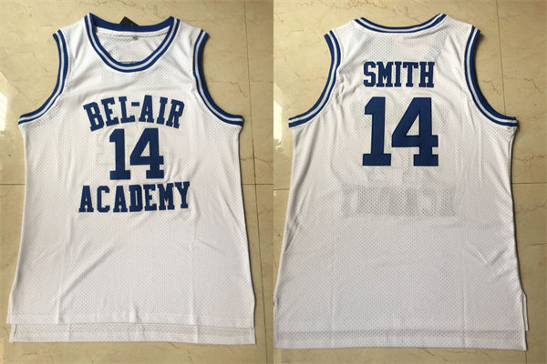 Men's The Fresh Prince of Bel-Air #14 Will Smith Bel-Air Academy Swingman Basketball Jersey White