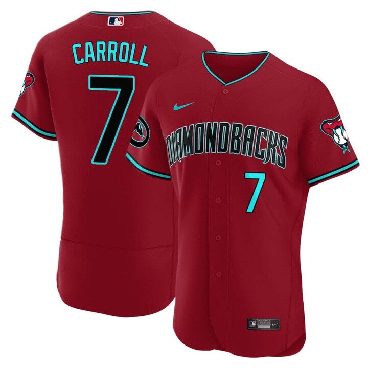 Mens Youth Arizona Diamondbacks #7 Corbin Carroll Nike 2024 Crimson Alternate Vapor Premier Elite Jersey