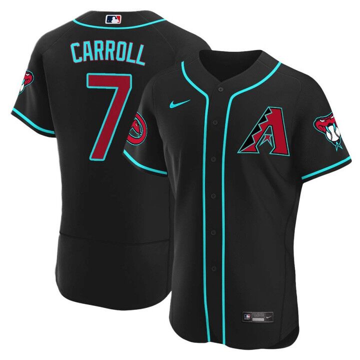 Mens Youth Arizona Diamondbacks #7 Corbin Carroll Nike 2024 Black Alternate Vapor Premier Elite Jersey