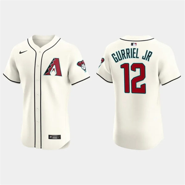 Mens Youth Arizona Diamondbacks #12 Lourdes Gurriel Jr. Nike 2024 Home Cream Vapor Premier Elite Jersey