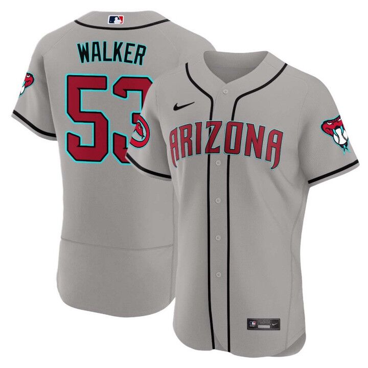 Mens Youth Arizona Diamondbacks #53 Christian Walker Nike 2024 Gray Road Vapor Premier Elite Jersey