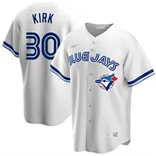 Mens Toronto Blue Jays #30 Alejandro Kirk Home White Limtied Jersey