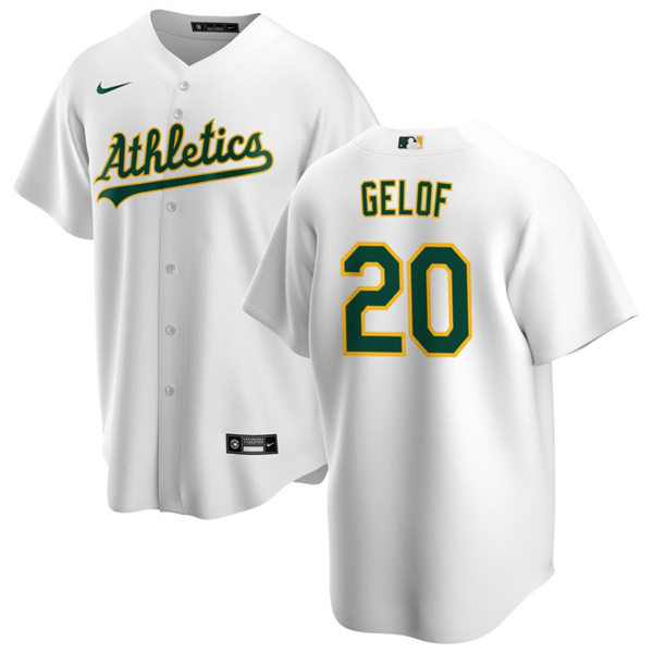 Mens Oakland Athletics #20 Zack Gelof Nike White Home Limited Jersey