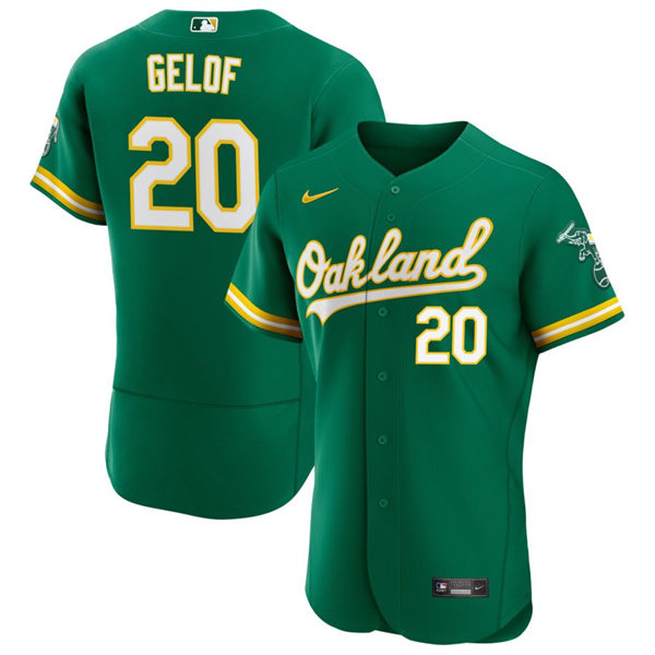 Men's Oakland Athletics #20 Zack Gelof Nike Green Pullover Cooperstown Jersey