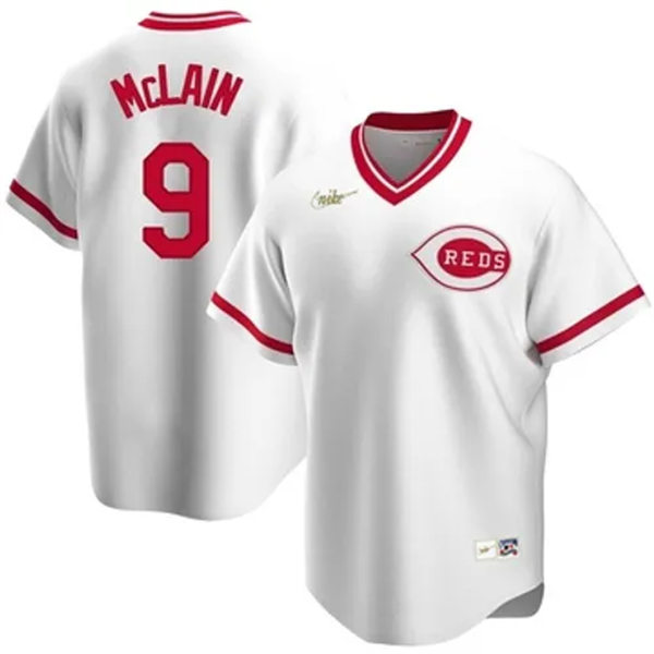 Mens Cincinnati Reds #9 Matt McLain Nike White Pullover Cooperstown Collection Jersey(2)
