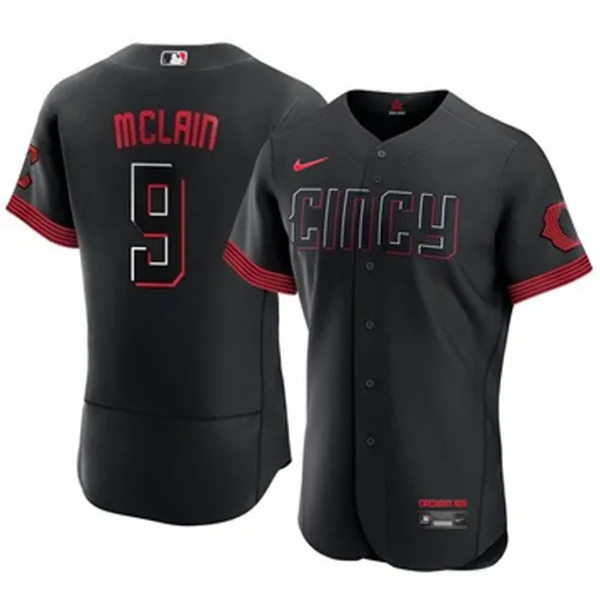Mens Cincinnati Reds #9 Matt McLain Nike Black City Connect Jersey(3)