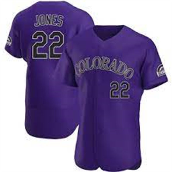 Mens Colorado Rockies #22 Nolan Jones Nike Purple Alternate Vapor Premier Elite Jersey