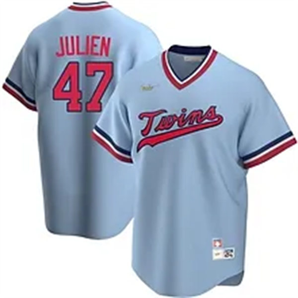 Mens Minnesota Twins #47 Edouard Julien Nike Blue Cooperstown Collection Jersey