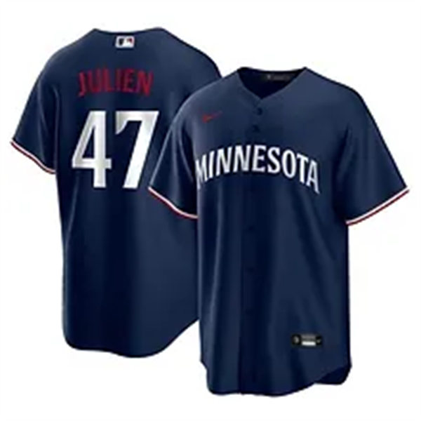 Mens Minnesota Twins #47 Edouard Julien Nike Navy Alternate Limited Jersey