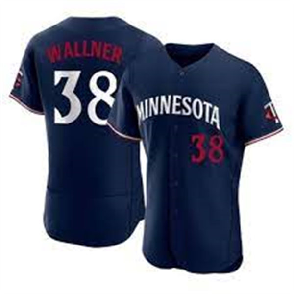 Mens Minnesota Twins #38 Matt Wallner Nike Navy Alternate Vapor Premier Elite Jersey