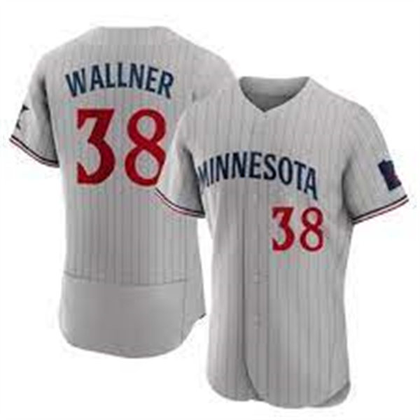 Mens Minnesota Twins #38 Matt Wallner Nike Road Gray Pinstripe Vapor Premier Elite Jersey