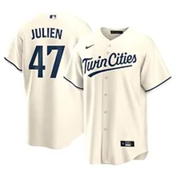 Mens Minnesota Twins #47 Edouard Julien Nike Cream Alternate Limited Jersey