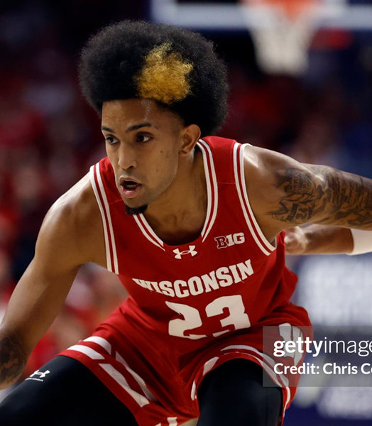 Mens Youth Wisconsin Badgers #23 Chucky Hepburn 2023-24 Cardinal College Basketball Game Jersey