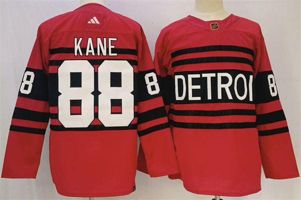 Men's Detroit Red Wings #88 Patrick Kane Red 2022 Reverse Retro Primegreen Jersey