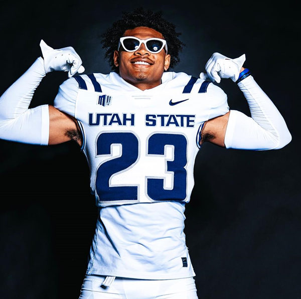 Mens Youth Utah State Aggies Custom 2024 White Football Game Jersey