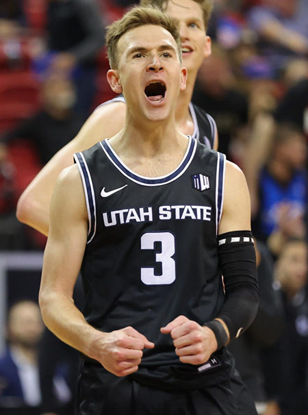 Mens Youth Utah State Aggies Custom 2024 Black Basketball Game Jersey