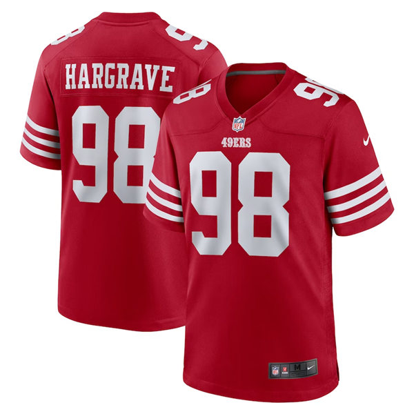 Mens San Francisco 49ers #98 Javon Hargrave Nike Scarlet 2023 F.U.S.E. Vapor Limited Jersey
